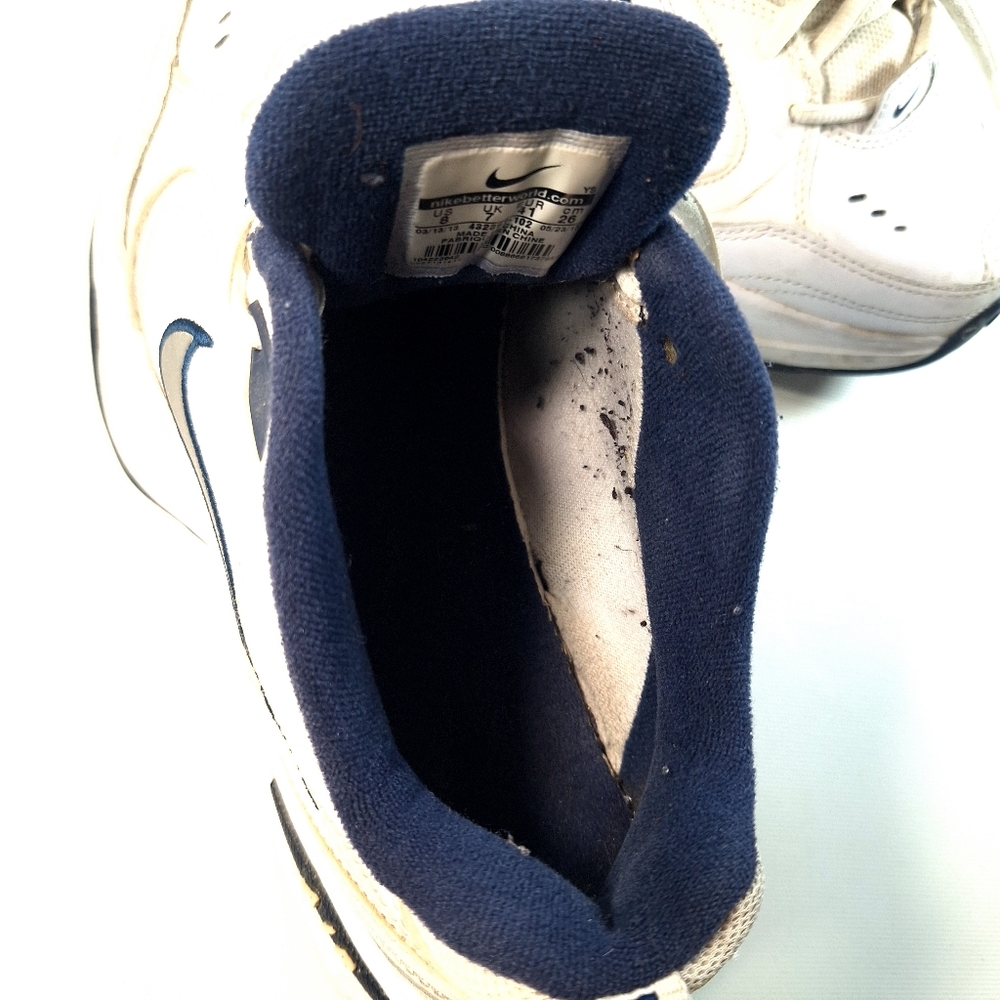 Nike Monarch Shoes Sneakers White / Blue Silver Swoosh 432361-102 Size 8 - Picture 12 of 13